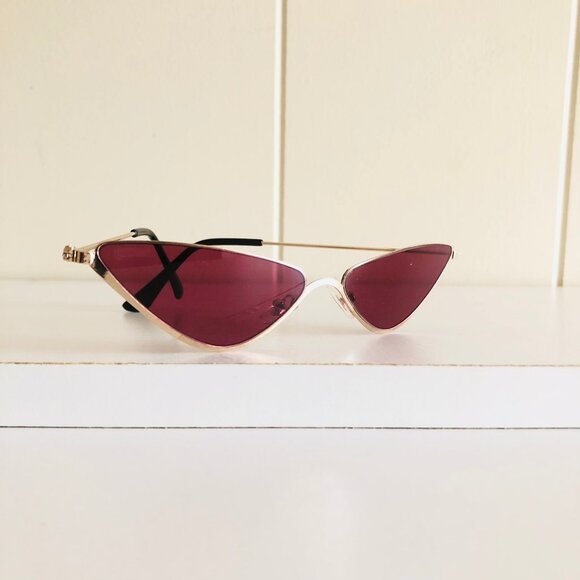 Slim Chrome Cateye Sunglasses - Picture 4 of 10